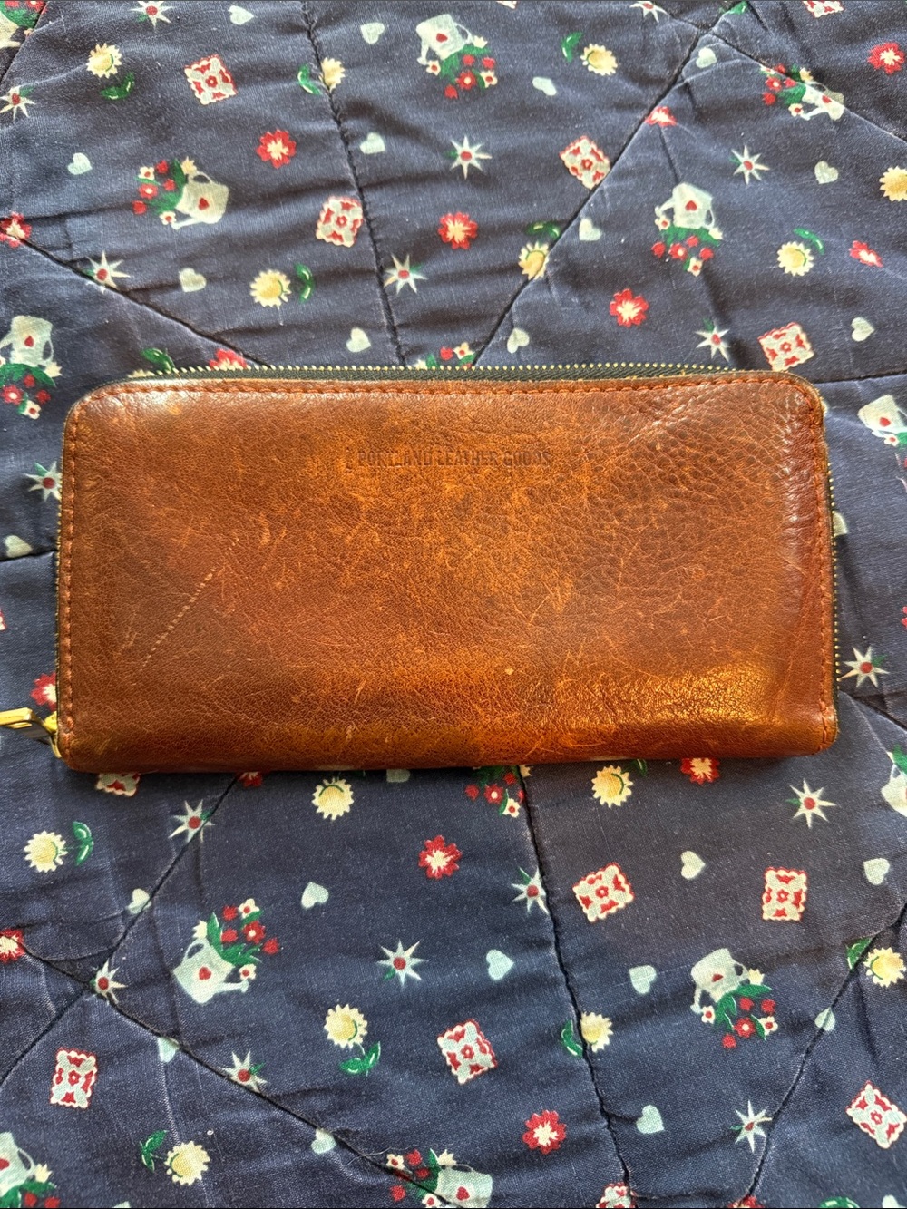 Classic Brown Leather Zip-Around Wallet